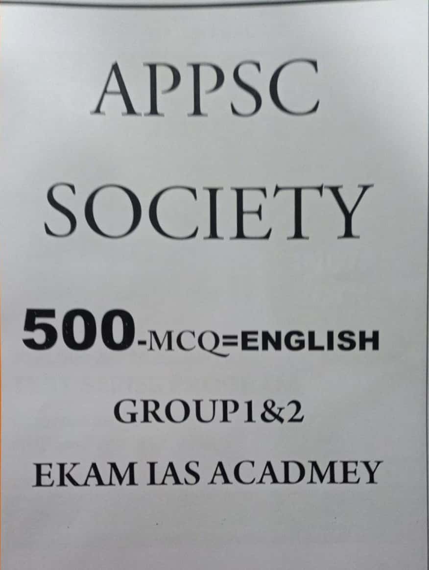 EKAM IAS APPSC Society 500 MCQ's Xerox Printed Material[English Medium]