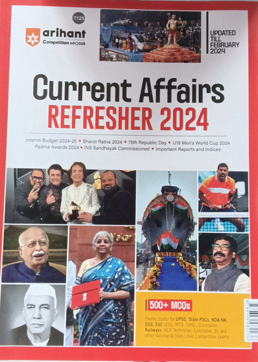 Arihant Current Affairs Refresher 2024 Updated Till February 2024[English Medium]