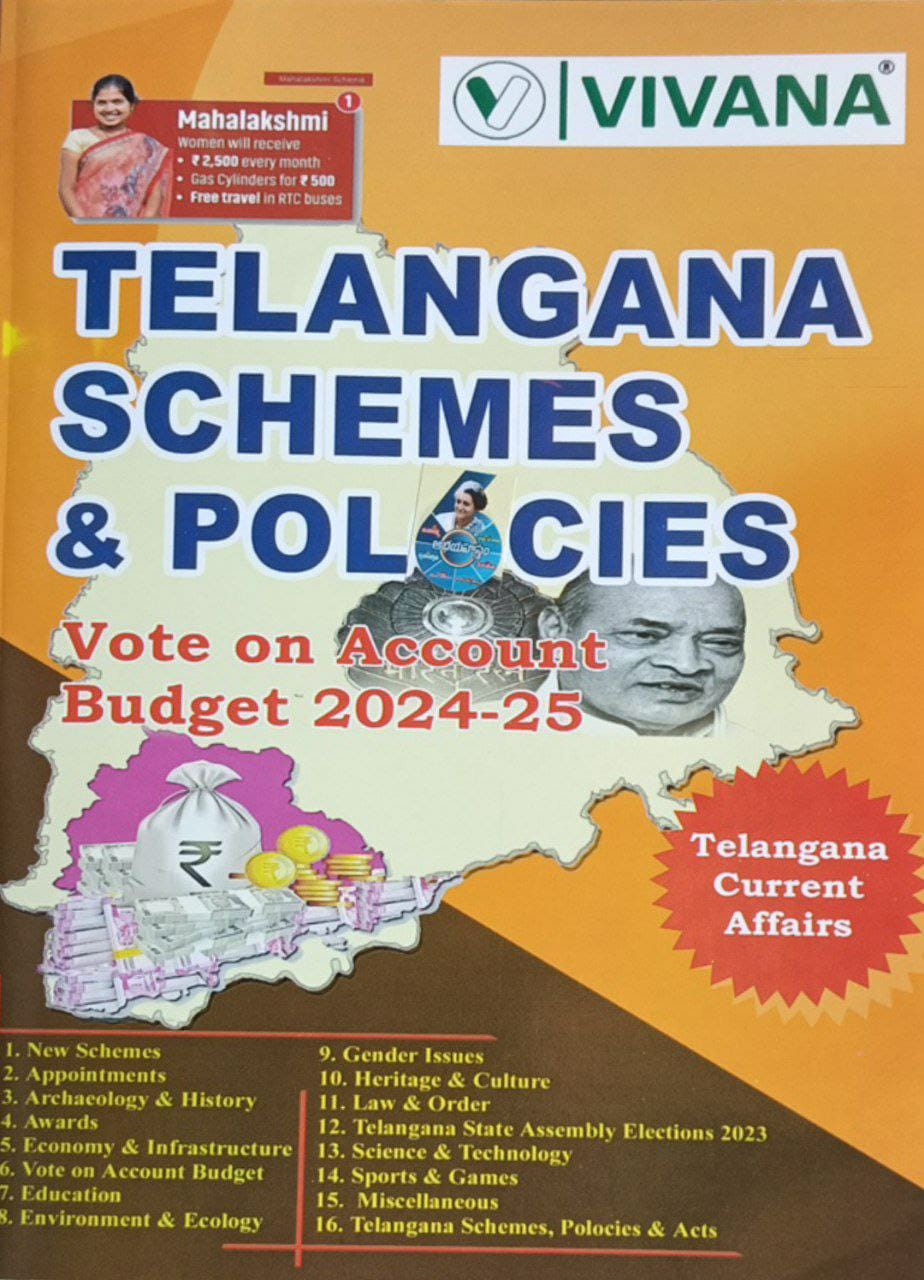 Telangana Schemes & Policies, Vote on Account Budget 2024-2025 By Vivana[English Medium]May 2024Ed