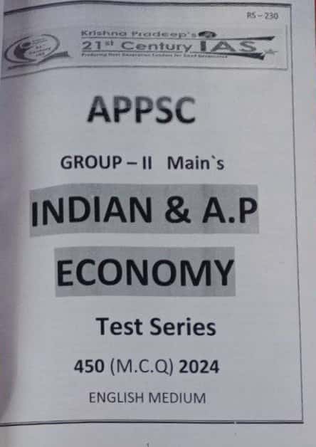KP Sir Institute APPSC Group 2 Mains India & AP Economy 450 MCQ 2024 Xerox Printed Material[English Medium]Xerox Printed Material