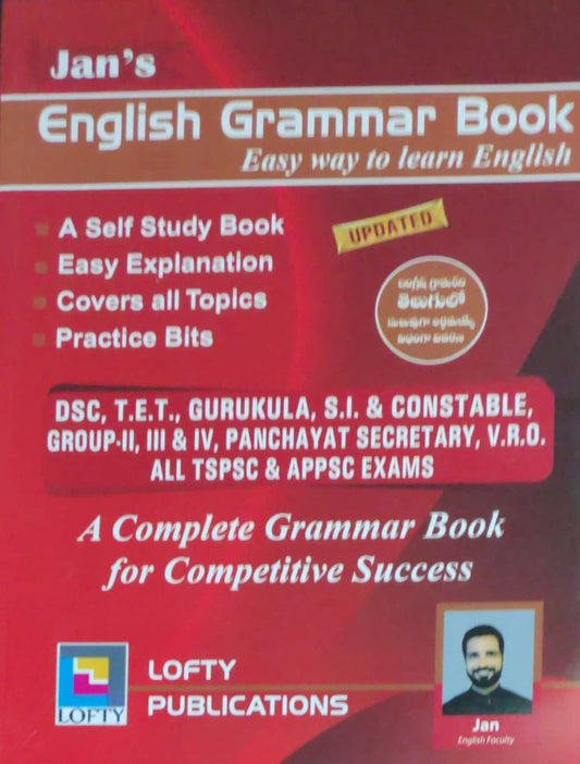JAN English Grammar Useful For TS & AP, SI Exam BILINGUAL[English Medium]2024Ed
