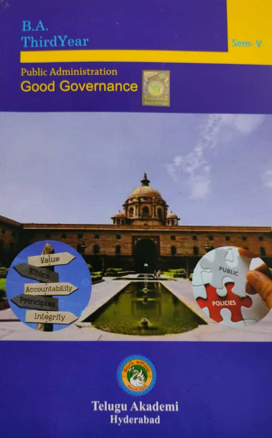 B.A. Third 3rd Year Good Governance By Telugu Akademi[English Medium]2024Ed