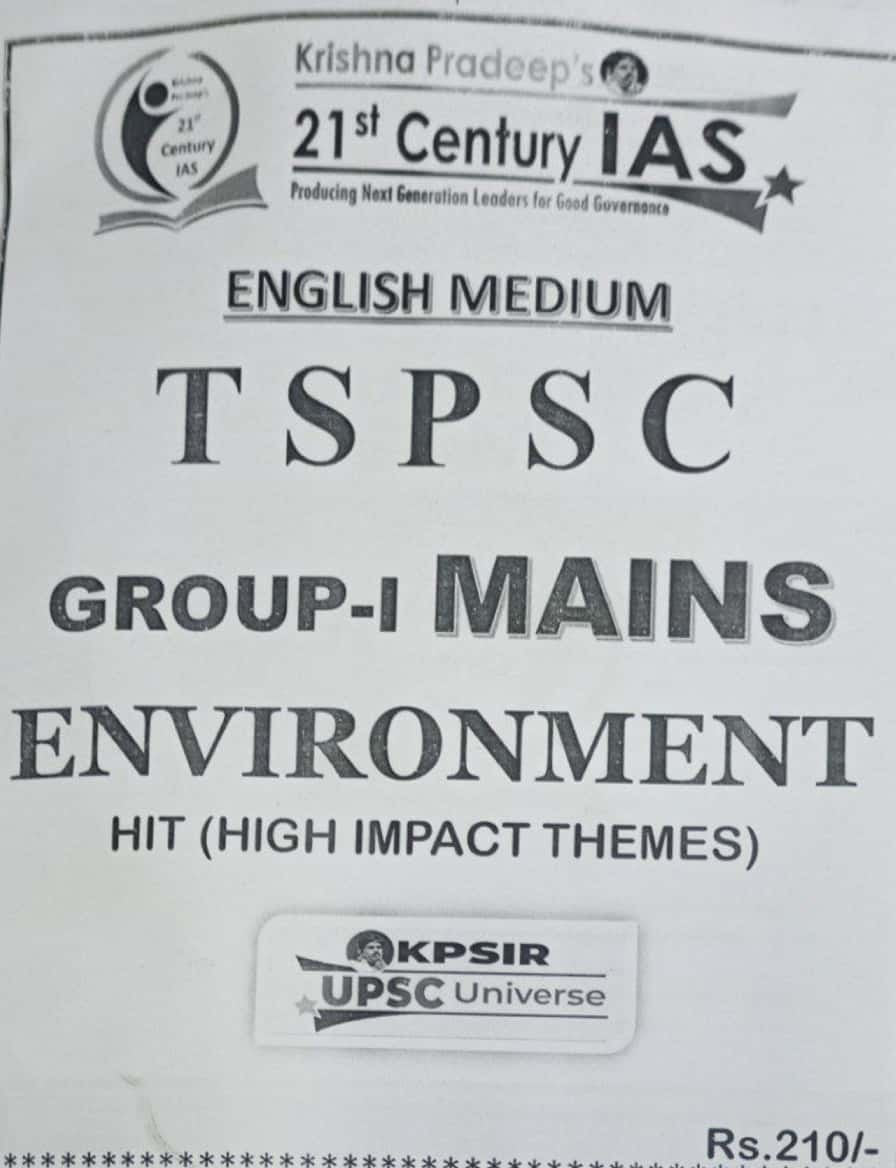 KP Sir Institute TGPSC Group 1 Mains Environment (HIT SERIES) 2024 Xerox Printed Material[English Medium]2024Ed PHOTOCOPY
