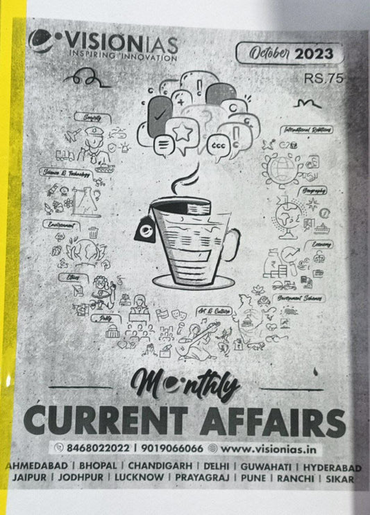 Vision IAS Current Affairs October 2023 PHOTOCOPY[English Medium] Xerox Photcopy Printed Material