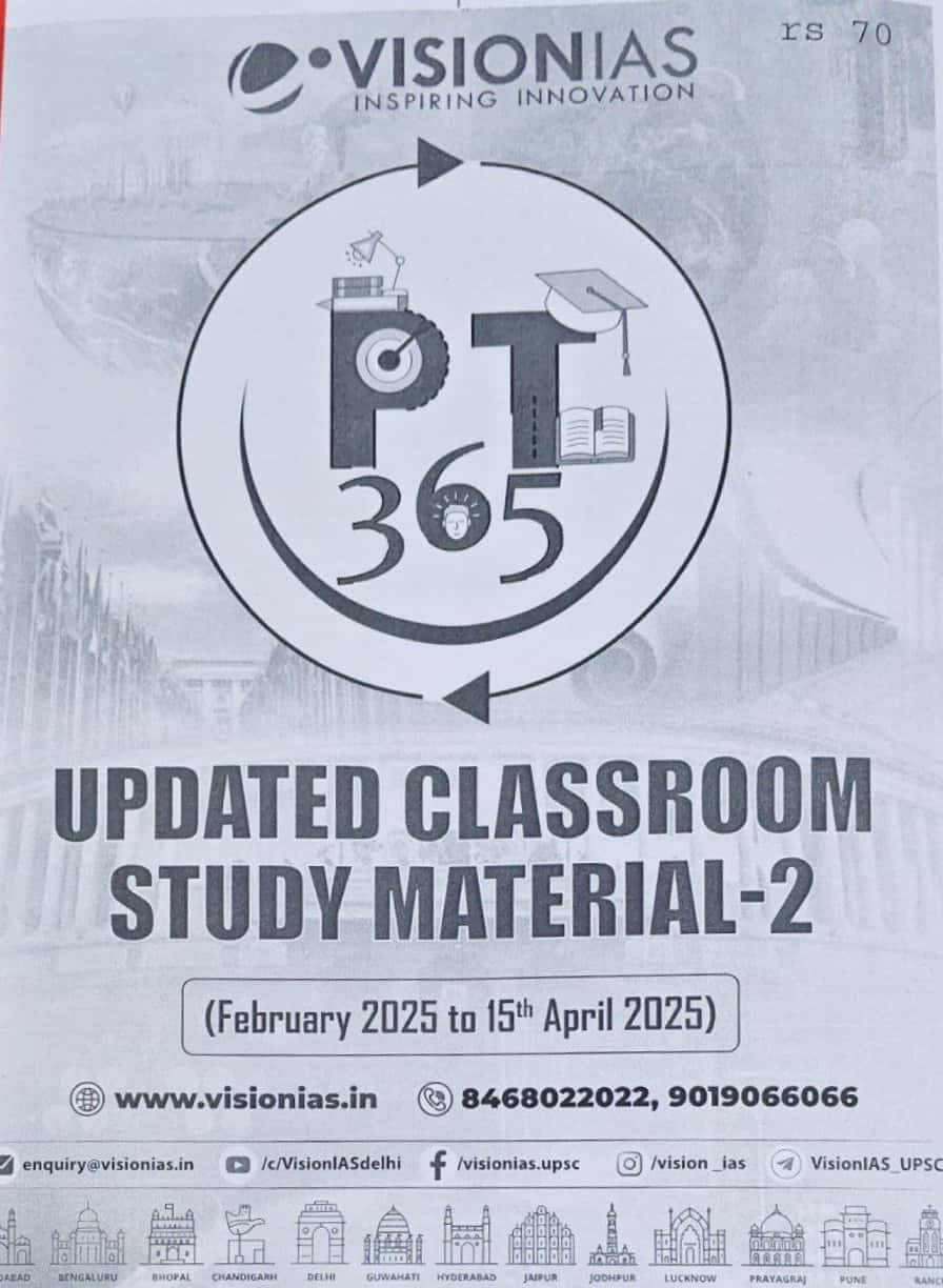 Vision IAS Updated Classroom Study Material  ( Feb 2025- 15th April 2025) Part -2 Xerox Printed Material[English Medium]
