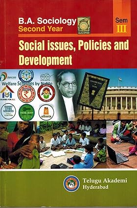 BA Second Year Social Issues,Policies and Development by Telugu Akademi[English Medium]2023 Reprint