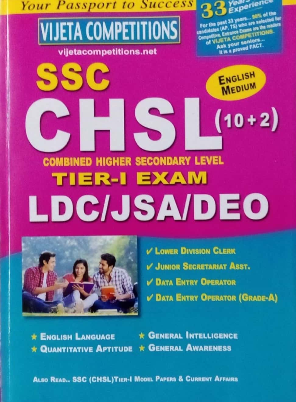 SSC CHSL (10+2) Tier-I Exam Guide LDC,JSA,DEO[English Medium]April 2024Ed Vijetha