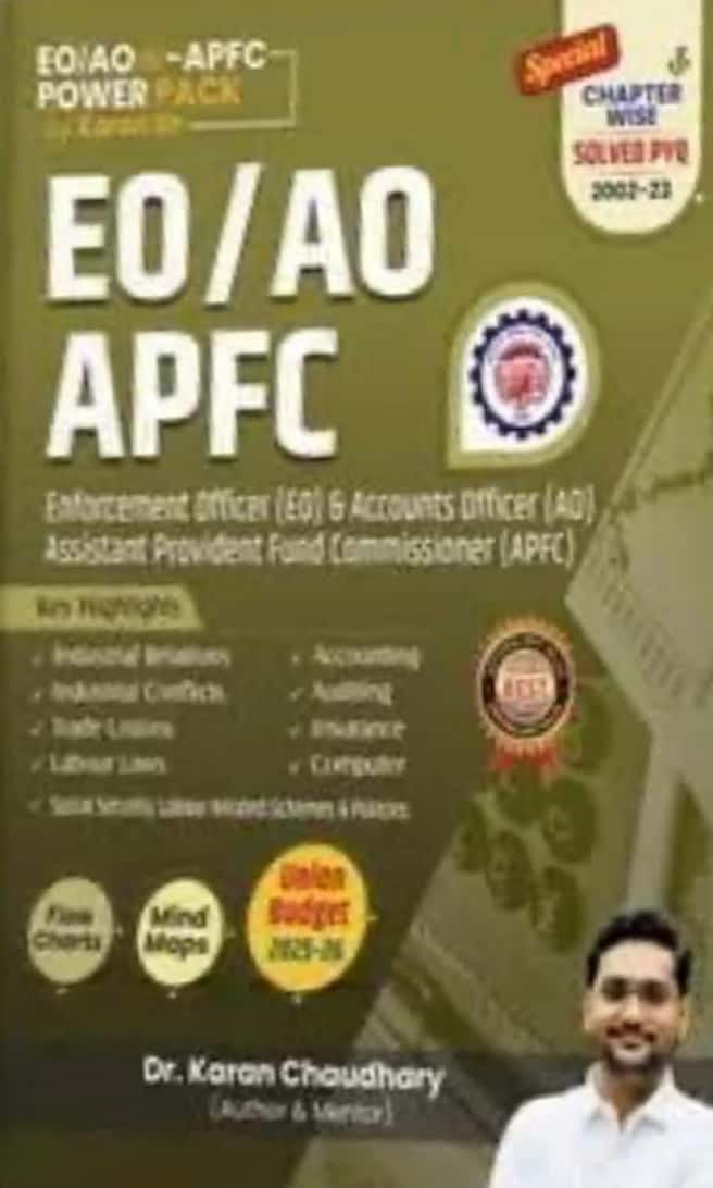 Karan Choudhary Sir UPSC EPFO EO/AO/APFC 2025 – Complete Syllabus Guide: Labour Laws, Accounting, Social Security, Insurance, Computer & Auditing[English Medium]