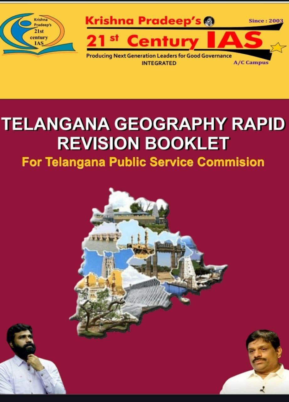 Telangana Geography Rapid Revision Booklet Xerox Printed Material By Krishna Pradeep Sir Institute[English Medium]2024Ed Xerox Printed Material