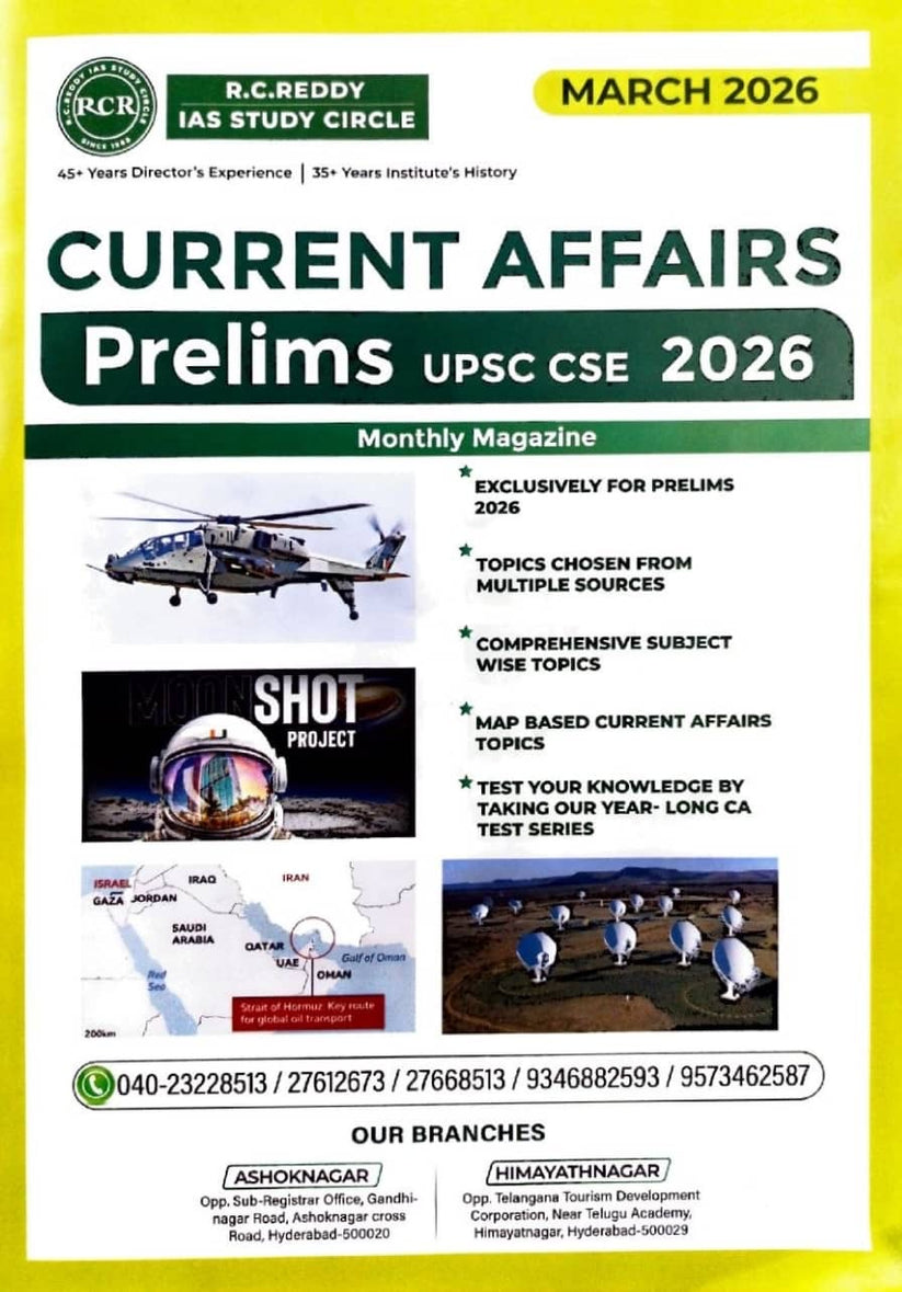 RC Reddy Current Affairs March 2026 Monthly For UPSC [English Medium ...