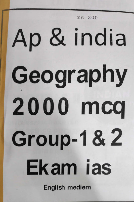 EKAM IAS AP and India Geography 2000 MCQ's for Group 1,2 Xerox Printed Material[English Medium]