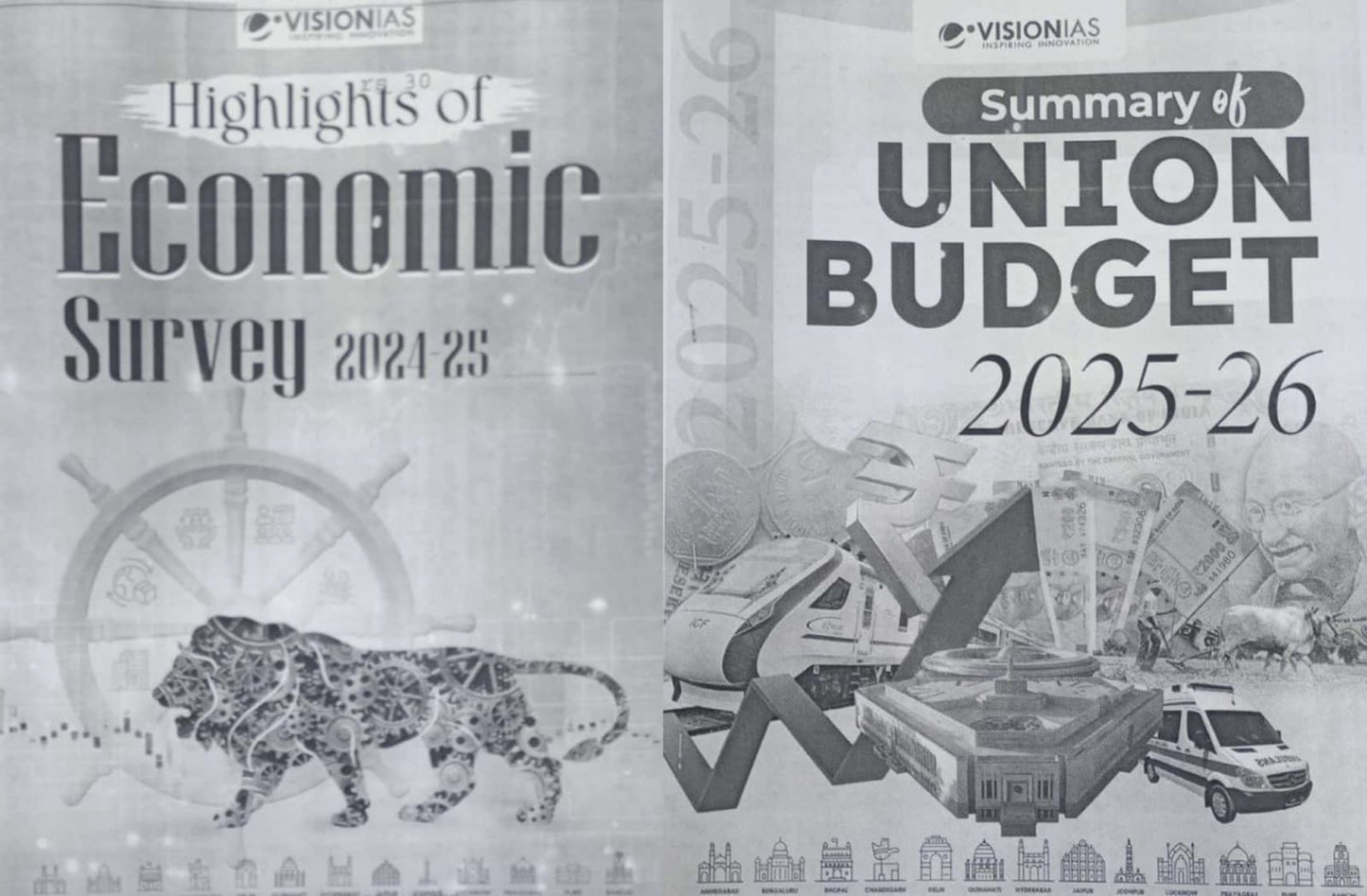 Vision IAS Highlights of Economic Survey 2024-2025 & Summary of Union Budget 2025-2026 Xerox Printed Material[English Medium]