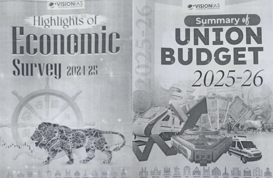 Vision IAS Highlights of Economic Survey 2024-2025 & Summary of Union Budget 2025-2026 Xerox Printed Material[English Medium]