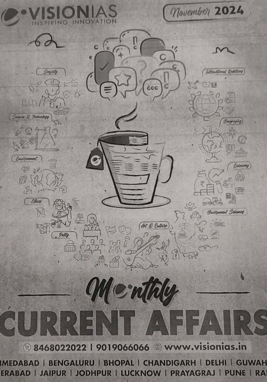 Vision IAS Current Affairs November 2024 PHOTOCOPY Black & White[English Medium] Xerox Photcopy Printed Material