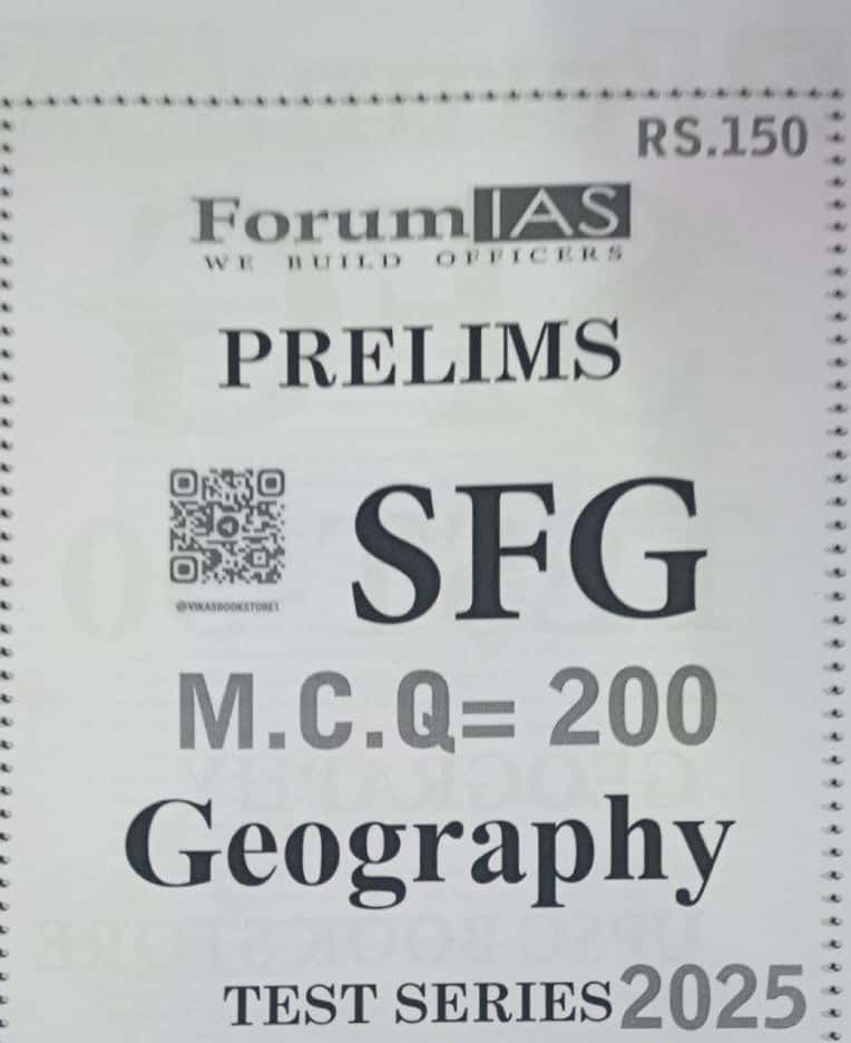 Forum IAS Prelims 2025 Tests Geography 200MCQs Xerox Printed Material[English Medium]