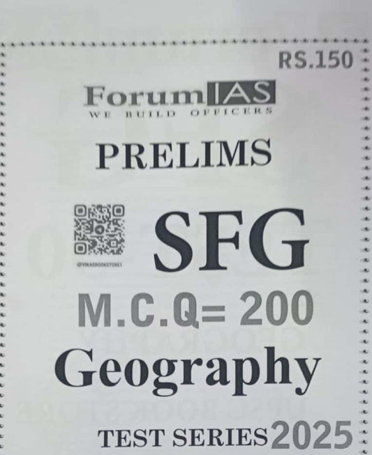 Forum IAS Prelims 2025 Tests Geography 200MCQs Xerox Printed Material[English Medium]