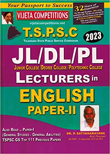 TSPSC JL / DL / PL Lecturers In ENGLISH Paper II [ ENGLISH MEDIUM ]Feb 2023Ed Vijetha