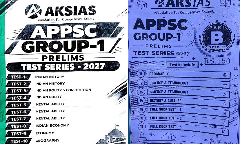AKS IAS APPSC Group -1 Prelims Test Series 2027 Xerox Printed Material Part A&B Combo[English Medium]