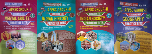 APPSC Group II Screening Test Indian History, Geography, Indian Society, Mental Ability SET OF 4 Chart Format PRACTICE BITS [ English Medium ]