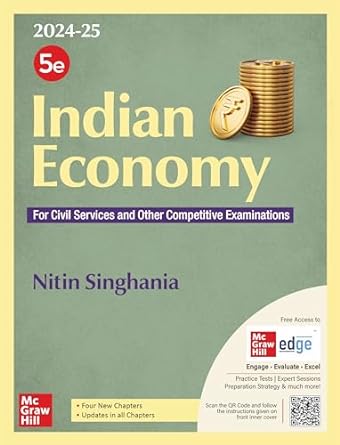 Indian Economy 5th Edition 2024-2025 By  Nitin Singhania, UPSC Civil Services Exam, State Administrative Exams[English Medium]May 2024Ed