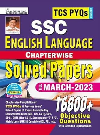 SSC TCS PYQs English Chapterwise & Typewise Solved Papers 16800+ (2023-24)[English Medium]Kiran