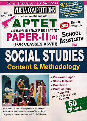 AP TET 2024 Paper IIA School Assistant Social Studies Content & Methodology[English Medium]Aug 2024Ed Vijeta